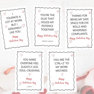 Carte Saint-Valentin collègue, carte Saint-Valentin lieu de travail, Saint-Valentin drôle pour les meilleurs amis du travail, Saint-Valentin collègue