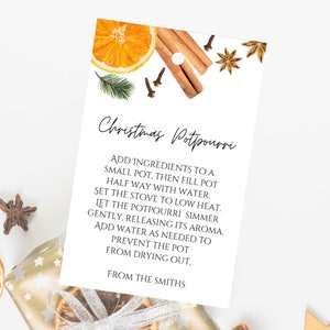 Etichette pot-pourri da fornello, etichette pot-pourri di Natale, etichetta pentola a fuoco lento, etichette stampabili pot-pourri da fornello