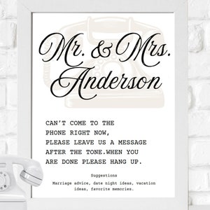 Audio Guestbook Sign, Vintage phone sign, Voicemail guest book, Guest book ideas, After the tone