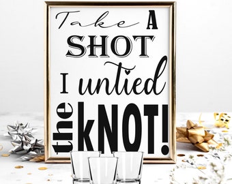 Das Schild „Scheidungsparty“, die Dekoration „Scheidungsparty“.