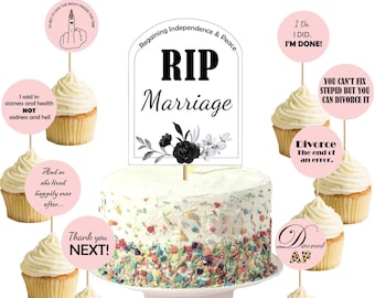 Topper per cupcake per feste di divorzio, decorazioni per feste di divorzio, rottura