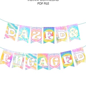 Dazed and Engaged Bachelorette banner, Disco bachelorette, 70s bachelorette banner 90s bachelorette banner