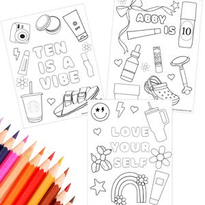 Preppy Skincare Coloring Pages: Tween Birthday Party (Digital Download)