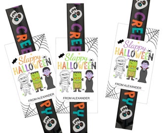 Slappy Halloween Karte, Slap Armband Tags, Halloween Leckerei Tags, Halloween Klassenzimmer Geschenk