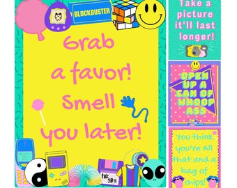 90er Retro Schild, 90er Junggesellinnenabschied, 90er Geburtstagsparty, 90er Dekoration, 90er Nostalgie, bache to the 90s