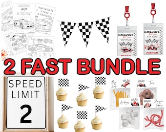 Two Fast Birthday Party package, cars coloring pages, 2 fast, Race car birthday, speed limit sign