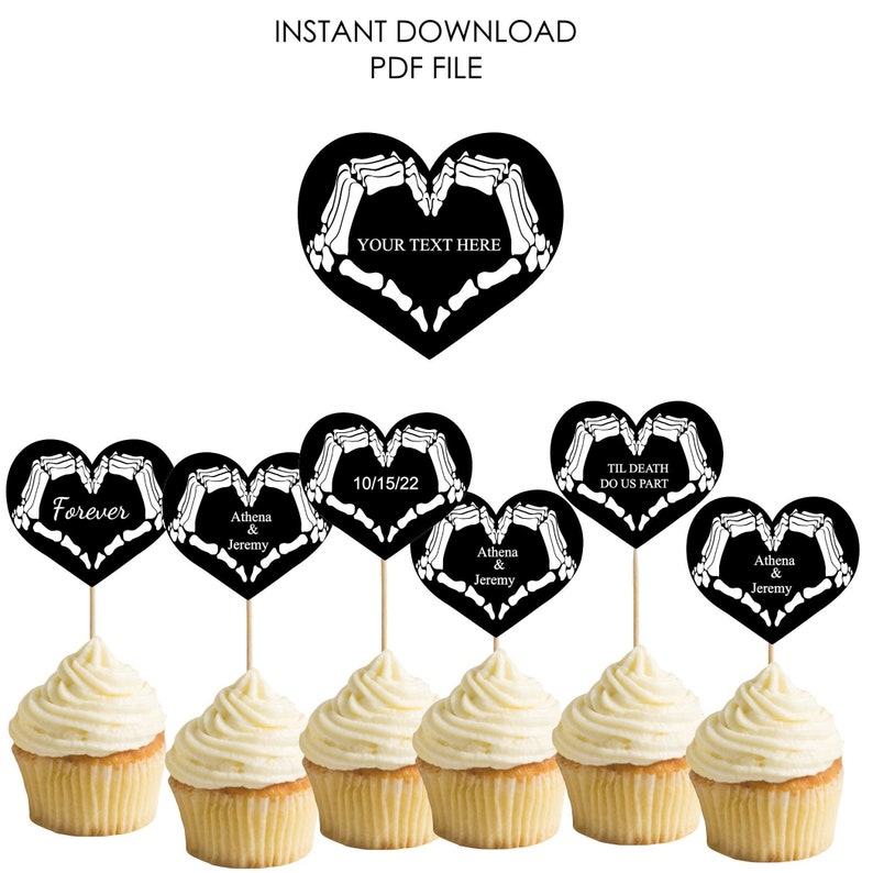 Bride or Die Cupcake Toppers Gothic Wedding Decoration Til Etsy