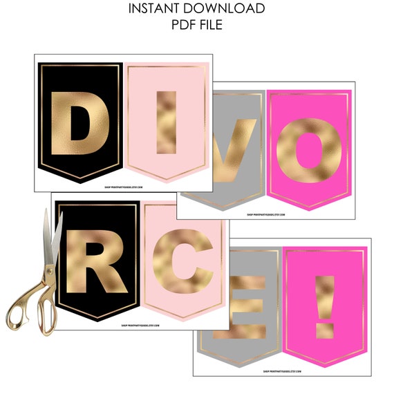„Straight Outta Marriage“ Divorce-Banner – Silber-glitzernd, Für Breakup-Party & Fotos