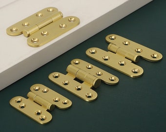 Modern Decorative Solid Brass Butterfly Cabinet Hinges Kitchen Cupboard Door Butt Hinges Gold Furniture Hardware