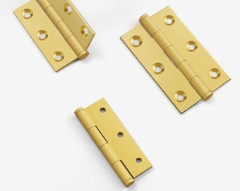 Decorative Solid Brass Cabinet Drawer Hinges Gold Cupboard Door Butt Hinges Furniture Hardware  2/2.5/3inch