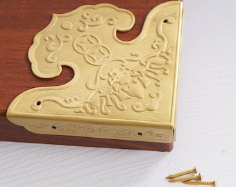 Brushed Brass Corner Guards: Decorative Desk Edge Protectors