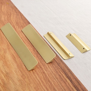 Modern Solid Brass Cabinet Pulls: Gold Drawer Handles