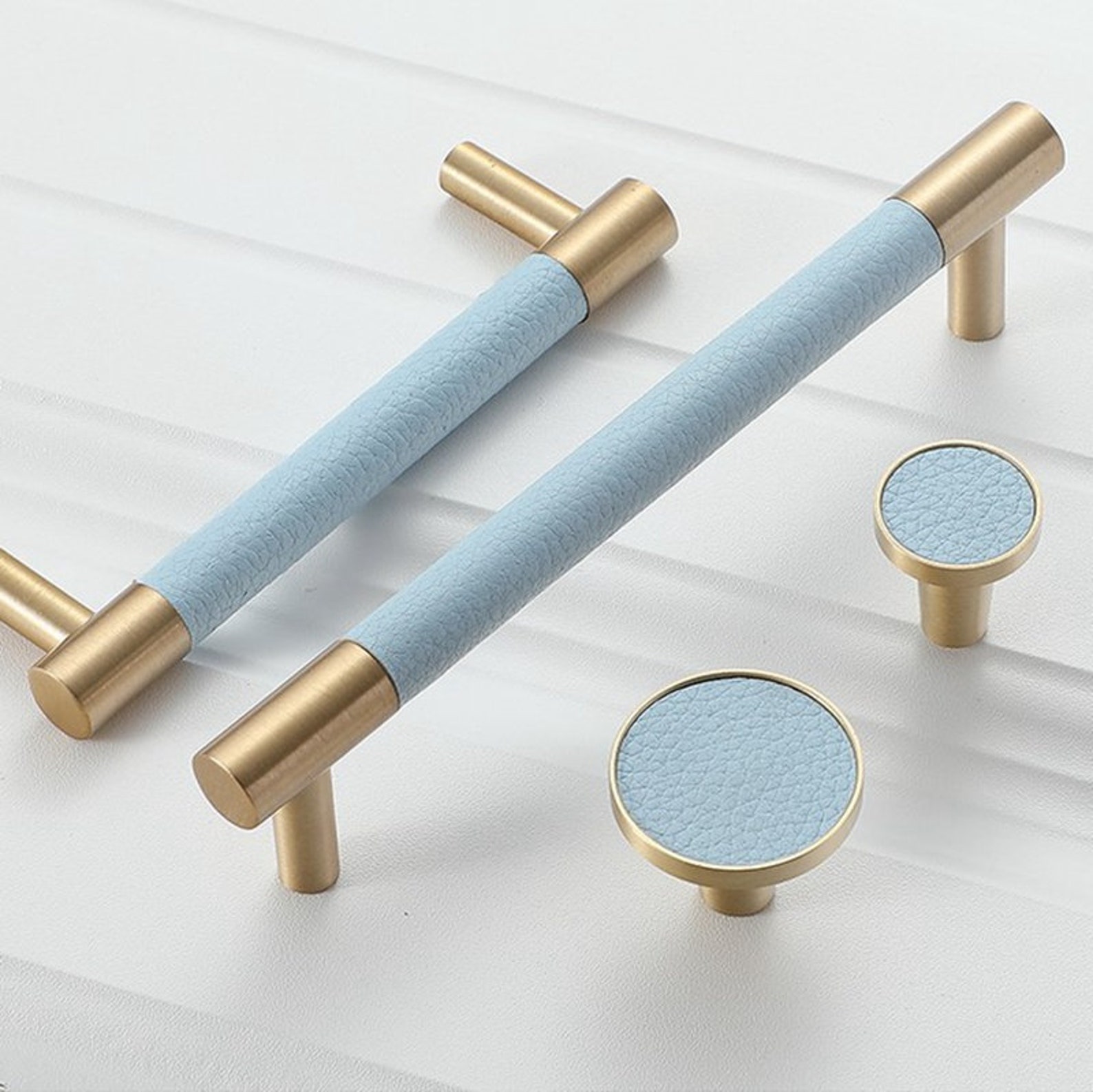 Modern Kitchen Knobs and Handles Brass Furniture Blue Etsy