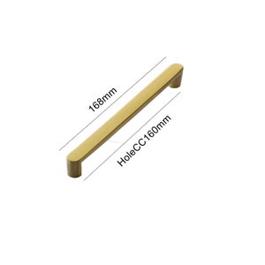 May include: Gold cabinet pull with a 168mm length and a 160mm hole center to center measurement.