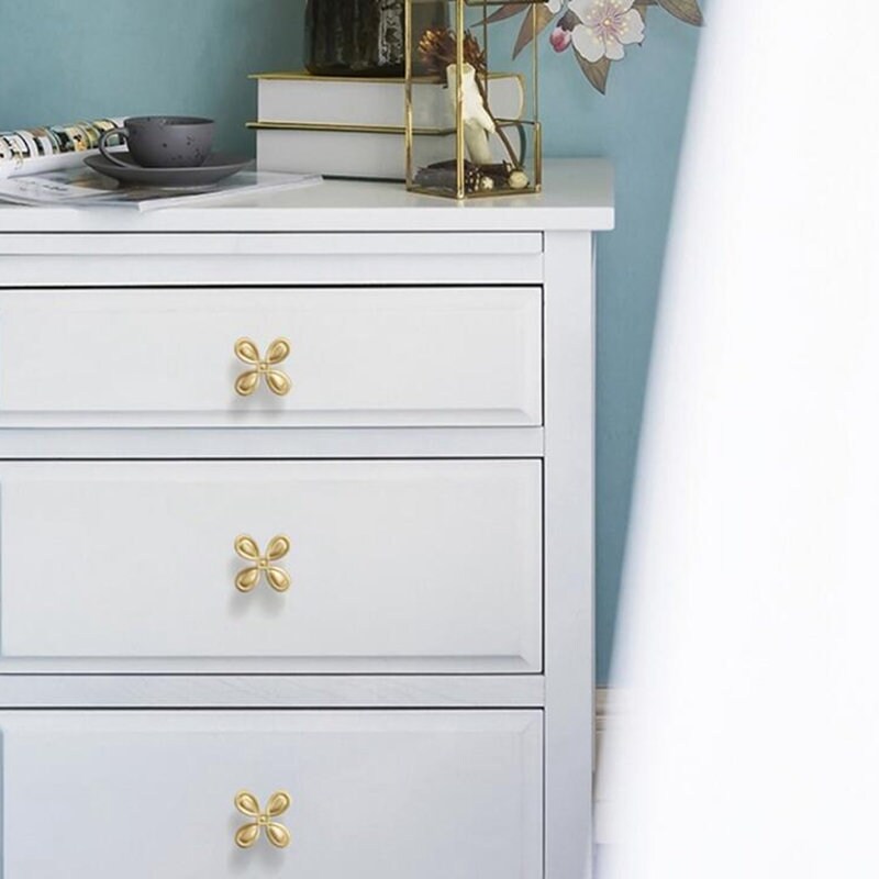 Satin Brass Kitchen Drawer Knobs Dresser Pulls Pure Etsy