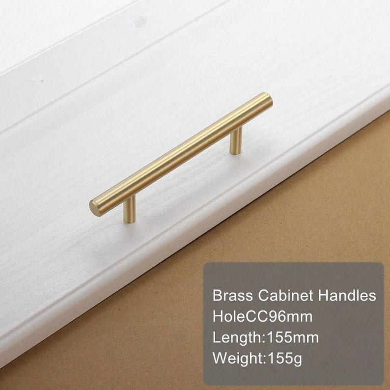 Modern Brushed Brass Kitchen Knobs and Handles Gold Etsy UK