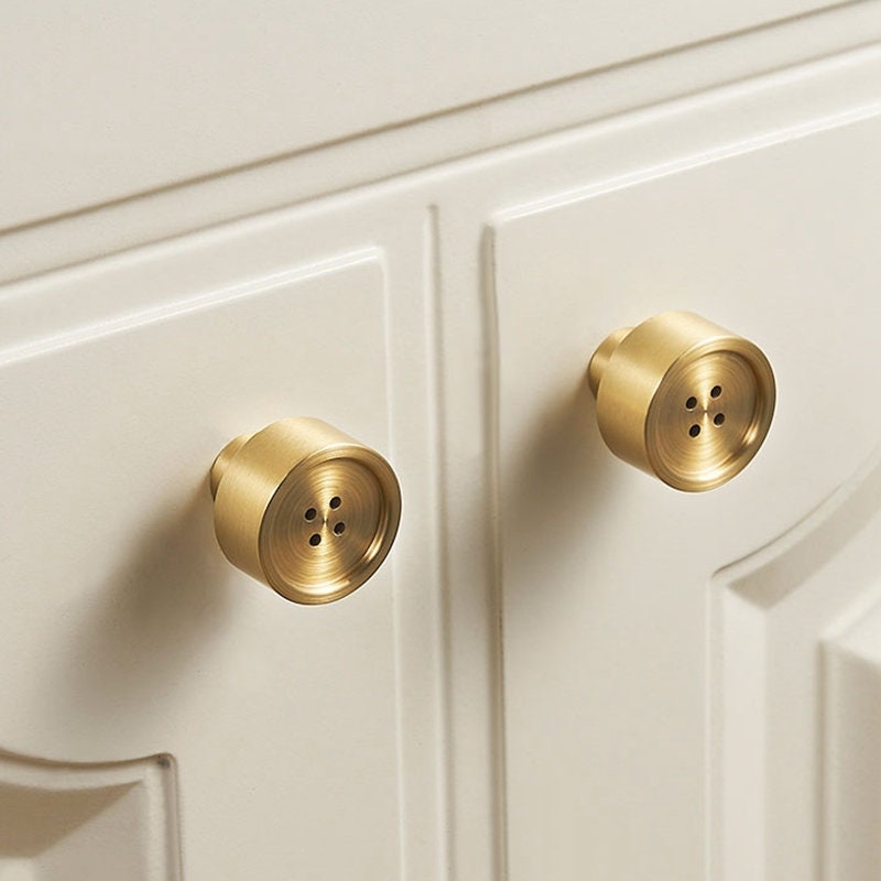 Modern Brushed Brass Cabinet Drawer Dresser Knobs and Pulls | Etsy
