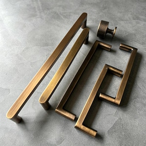 Antique Brass Kitchen Cabinet Pulls: Vintage Cupboard Drawer Knobs Handles