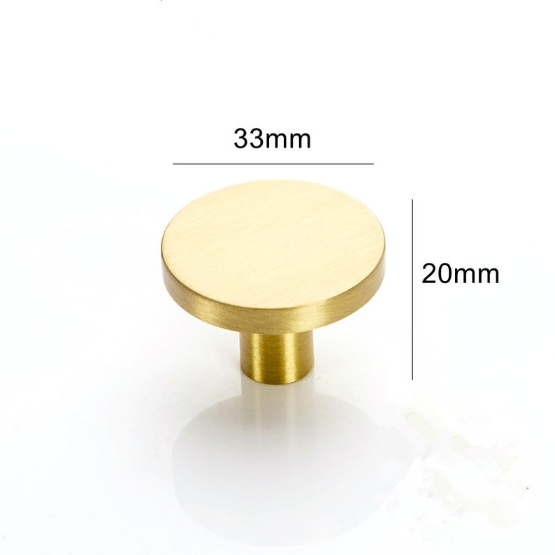 Round Brushed Brass Kitchen Cabinet Knobs And Pulls Gold Furniture Drawer Cupboard Door Pull Handles Single Hole zdjęcie 8