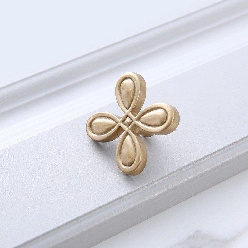 Satin Brass Kitchen Drawer Knobs Dresser Pulls Pure Etsy