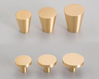 Massive Messing Möbelknäufe: Gold Schubladenknäufe, moderne Schrankgriffe