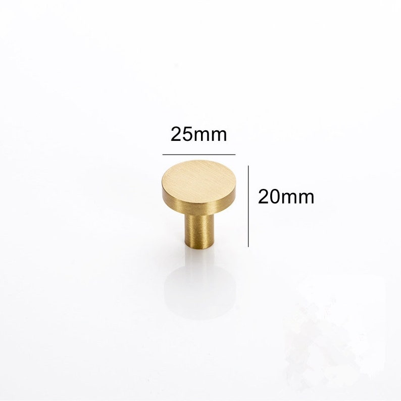 Round Brushed Brass Kitchen Cabinet Knobs And Pulls Gold Furniture Drawer Cupboard Door Pull Handles Single Hole zdjęcie 6