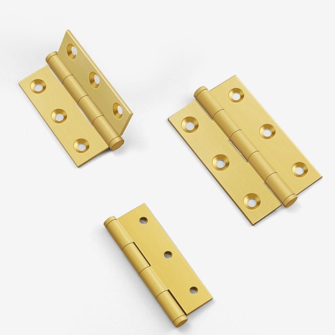 Decorative Solid Brass Drawer Hinges Gold Cupboard Door Butt