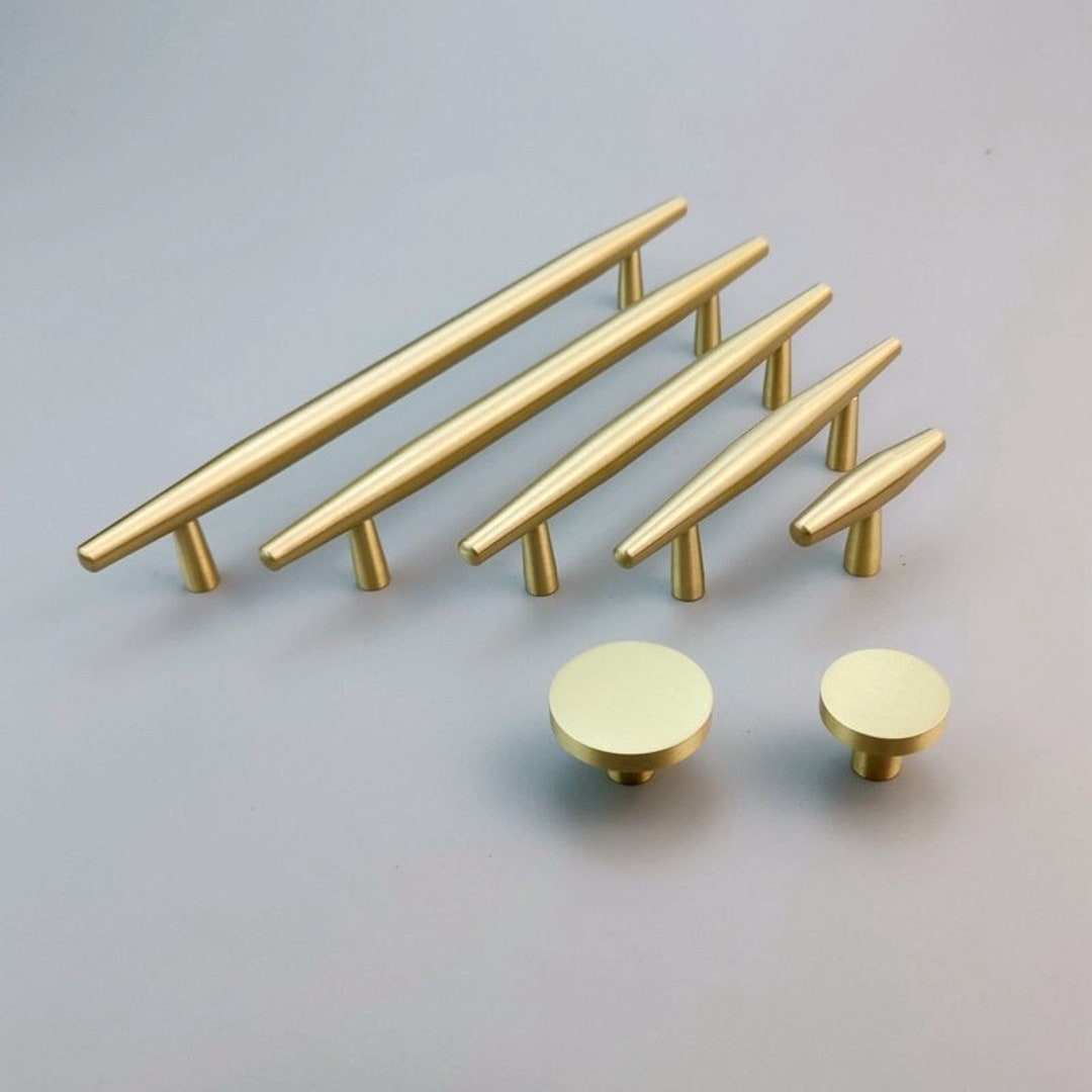 Pure Copper Kitchen Knobs and Pulls Brass Gold Drawer Dresser