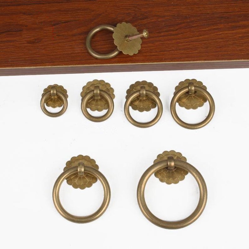 Vintage Brass Kitchen Knobs and Pulls Bronze Cupboard Etsy