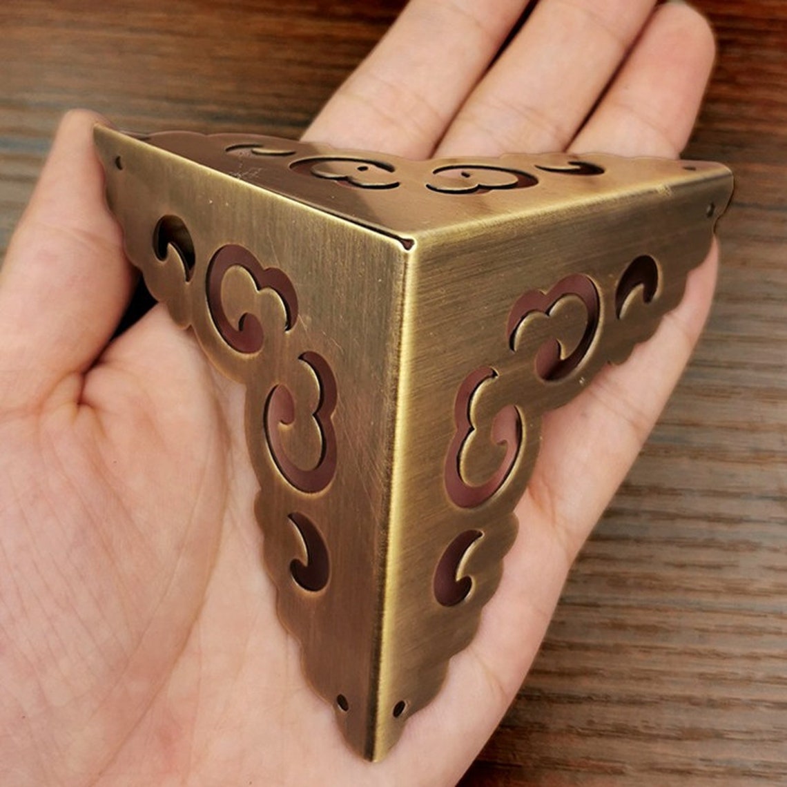 Vintage Brass Corner Protectors Chest Table Box Trunk Etsy