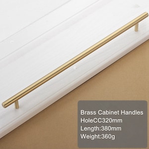 Modern Brushed Brass Kitchen Cabinet Knobs And Handles Gold Furniture Drawer Dresser Cupboard Wardrobe Door Pulls and Handles 96mm 128mm Hole CC320mm