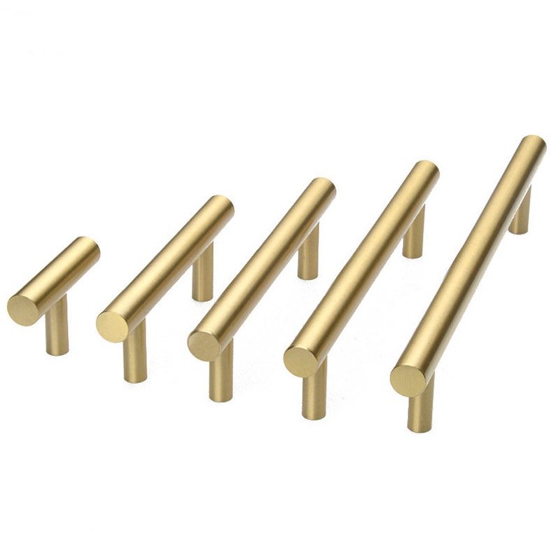 Modern Brushed Brass Kitchen Cabinet Knobs And Handles Gold Furniture Drawer Dresser Cupboard Wardrobe Door Pulls and Handles 96mm 128mm zdjęcie 3