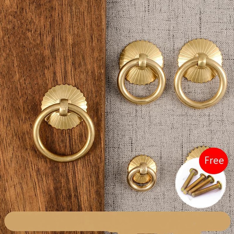 Solid Brass Kitchen Knobs and Pulls Gold Drawer Etsy