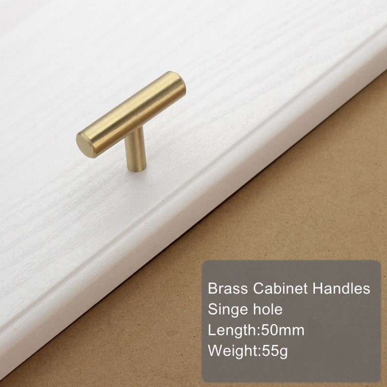 Modern Brushed Brass Kitchen Cabinet Knobs And Handles Gold Furniture Drawer Dresser Cupboard Wardrobe Door Pulls and Handles 96mm 128mm SIngle Hole