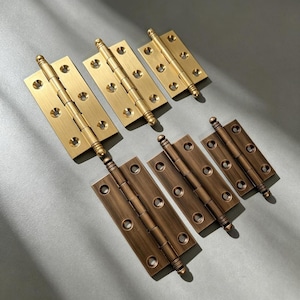 Scharniere aus gebürstetem Messing für Schränke: Vintage-Scharniere für Holzkisten, 2/2,5/3 Zoll