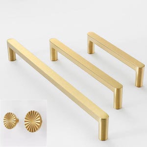 Kastgrepen van geborsteld messing: moderne gouden ladegrepen en knoppen