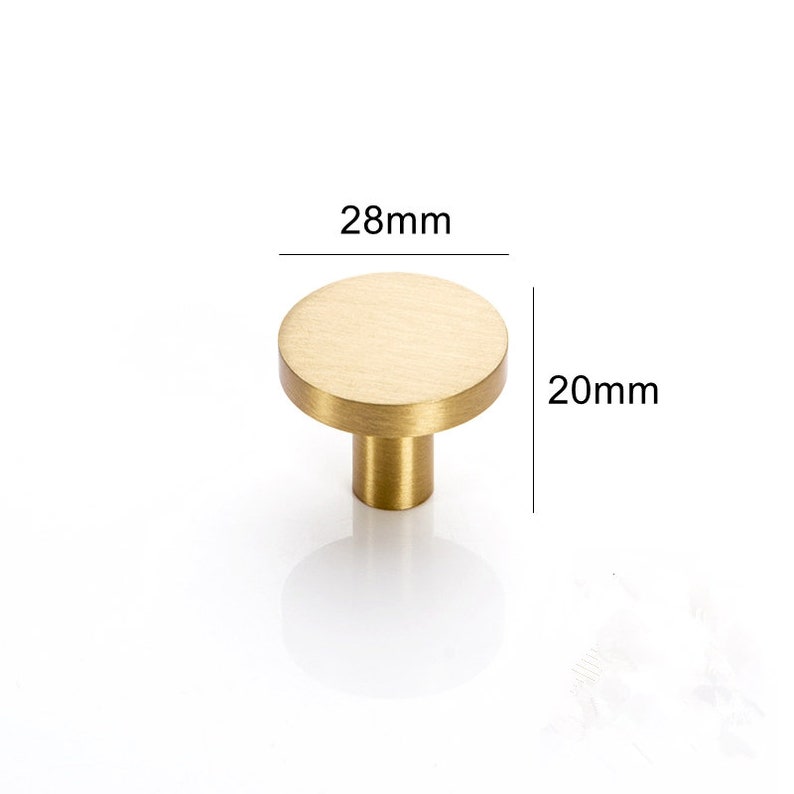 Round Brushed Brass Kitchen Cabinet Knobs And Pulls Gold Furniture Drawer Cupboard Door Pull Handles Single Hole zdjęcie 7
