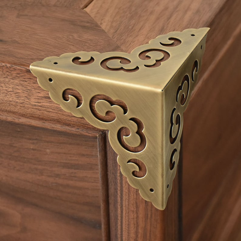 Vintage Brass Corner Protectors Chest Table Box Trunk Etsy UK