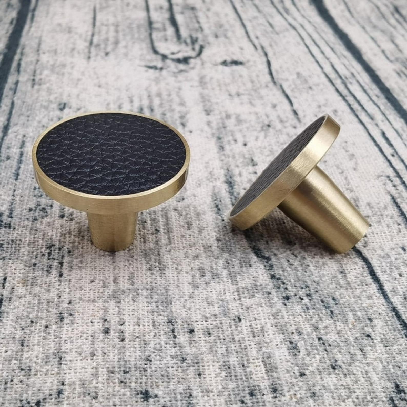 Decorative Black Leather Kitchen Knobs And Handles Etsy