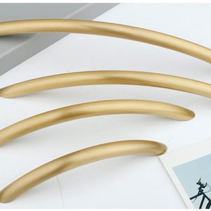 Modern Brushed Brass Cabinet Handles: Gold Cupboard Drawer Pulls