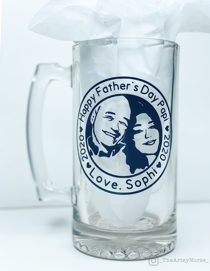Fully Customizable Picture Beer Mug for Dad 26.5 Oz Etsy