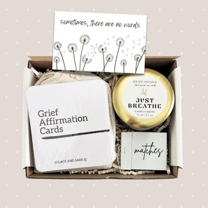 Caixa de presente de luto com vela simpatia condolências luto conforto pacote de cuidados apenas respirar vela presente perda de um ente querido