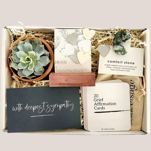 Sympathy Gift Box with Grief Affirmation Card Set for Lost Loved One Grief Gift Box Bereavement Gift Box Condolences Gift Care Package