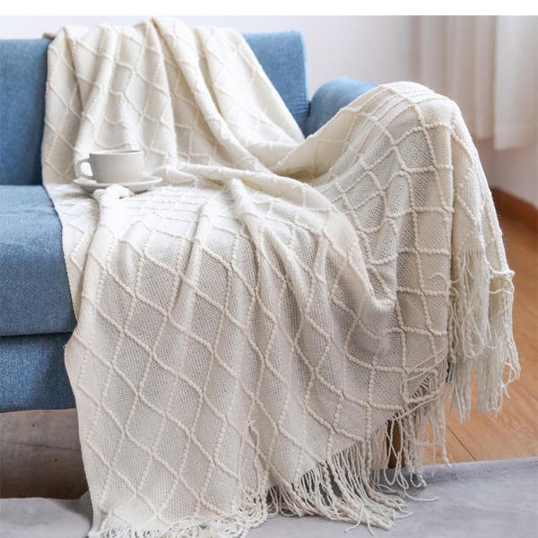 Comforting Blanket Couch Throw Blanket Cozy Gift Hygge Gift Box Neutral Home Decor Knit Blanket 50"x60"