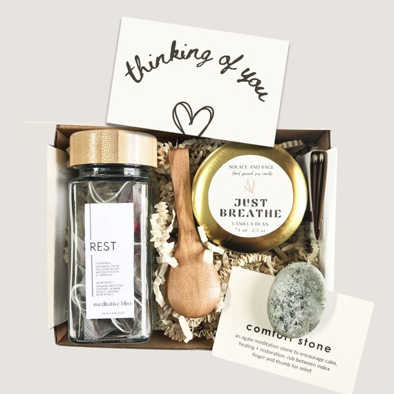 Thinking of You Gift Box Care Package for Her Get Well Soon Gift for Friend Mental Health Sympathy Self Care Gift Box Rest Relax Breathe