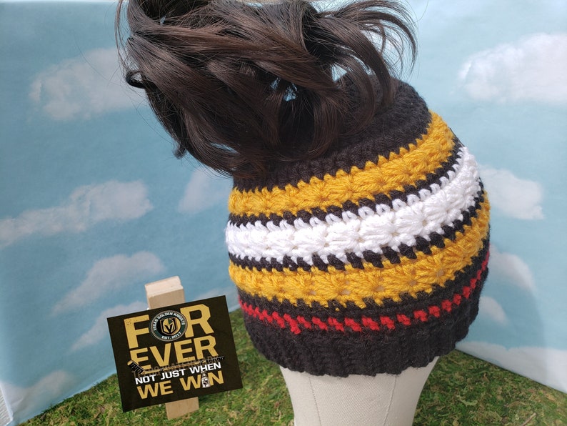 Vegas Golden Knights Ponytail Beanie // VGK Ponytail ...