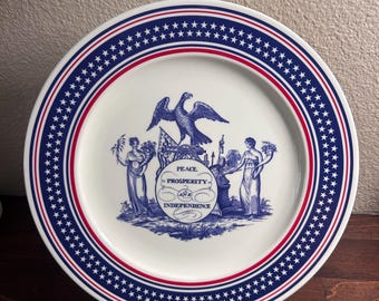 Zeldzame vintage 1989 George HW Bush Dan Quayle presidentiële inaugurele plaat, tweehonderdjarige herdenkingsmemorabilia, politiek verzamelaarscadeau