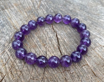 Raw Amethyst Bracelet, Crystal Bracelet, Healing Bracelet,  Meditation Bracelet, Raw Gemstone Bracelet, Natural Stone Bracelet