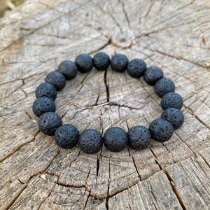 Lava Stone Bracelet, Essential Oils Bracelet, Natural Lava Stone, Bead Bracelet, Gemstone Healing Bracelet, Aromatherapy