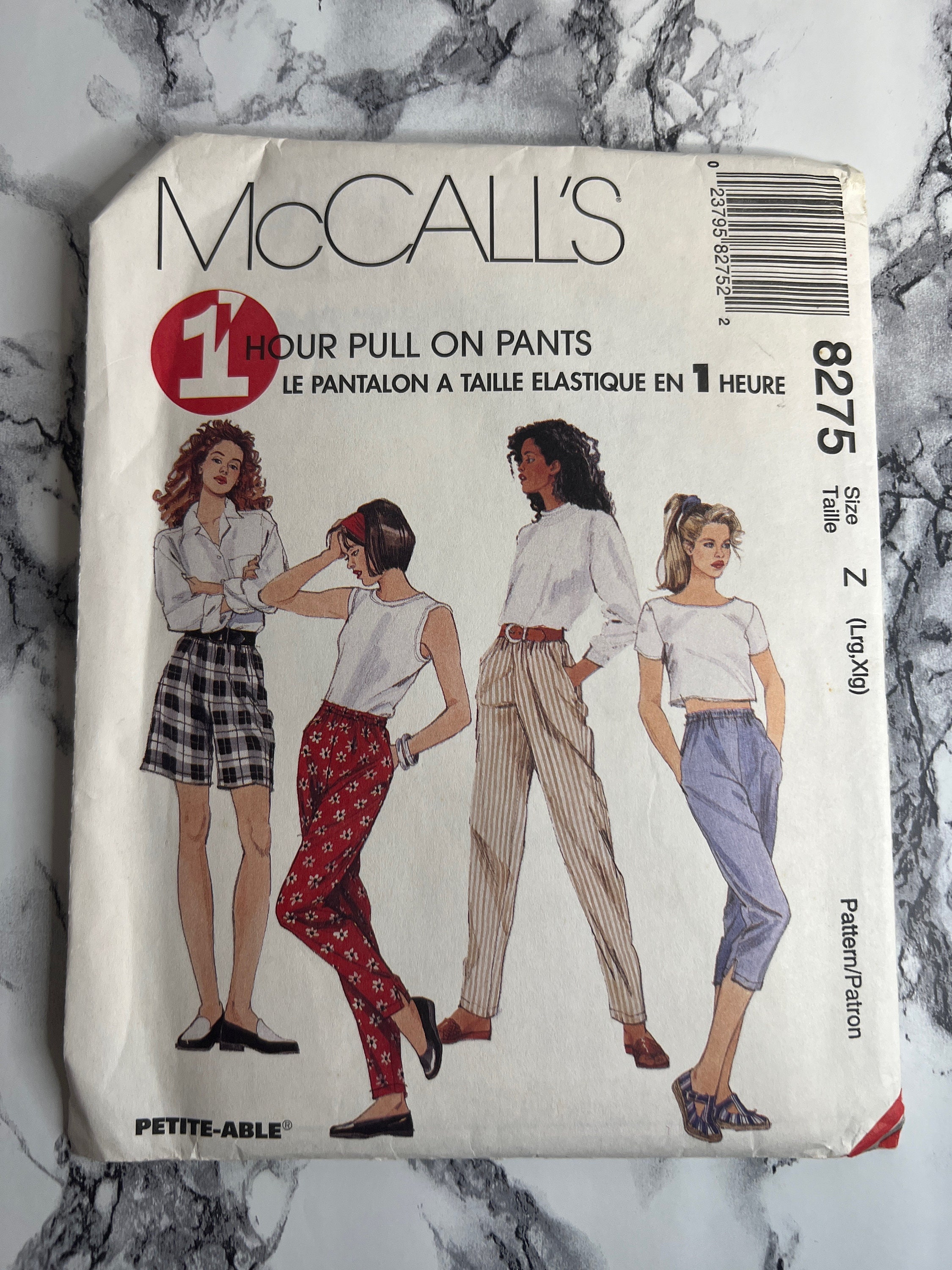 MCCALL'S Misses Pull on Pants Capri & Shorts Pattern 8275 Size
